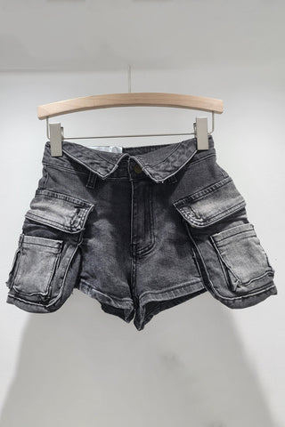 Utility Pocket Denim Shorts