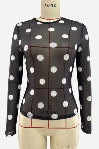 Polka Dot Long-Sleeve T-Shirt