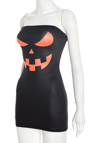 Strapless Halloween Casual Dress