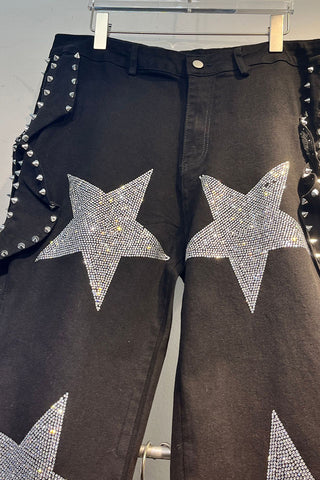 Star Embellished Straight Jeans