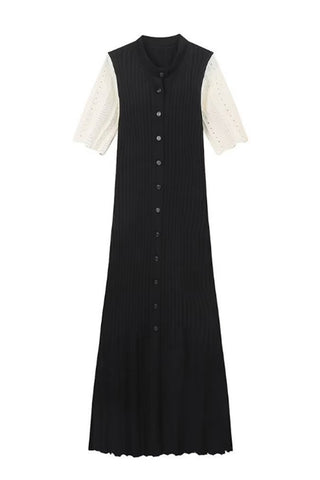Button-Front Casual Midi Dress