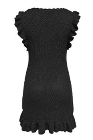 Ruffled Knit Casual Dress