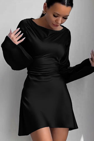 Elegant Drape Neck Mini Dress