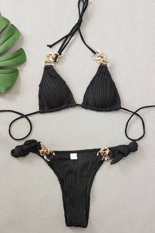 Chain-Detail Bikini Set