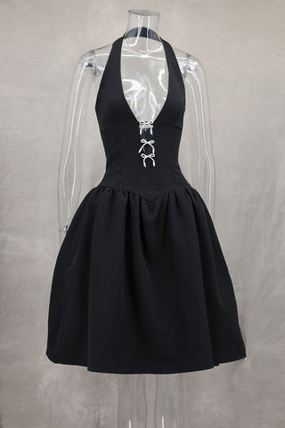 Halter Fit-and-Flare Midi Dress