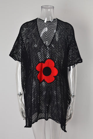 Floral Mesh Beach Cover-Up