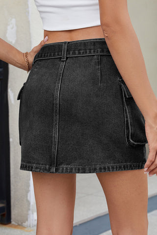Stylish Denim Wrap Skirt
