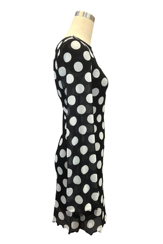Polka Dot Open-Back Casual Dress