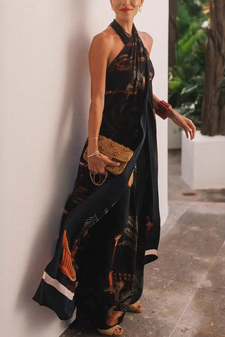 Tropical Halter Pants Set