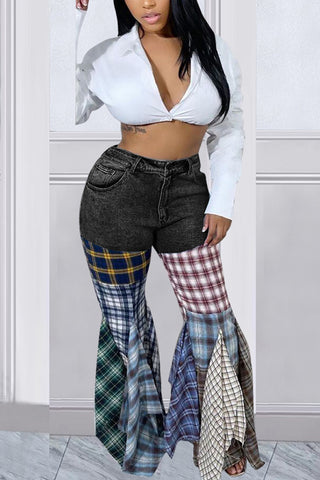 Patchwork Flare Jeans