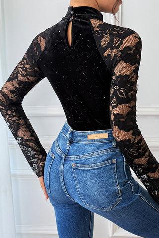 Elegant Lace Sleeve Bodysuit