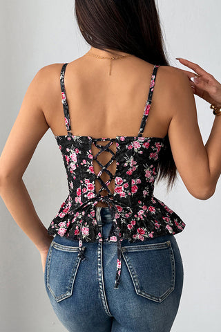 Floral Print Peplum Camisole