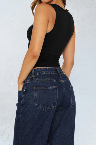 V-Neck Tank Top with Ruched Styling