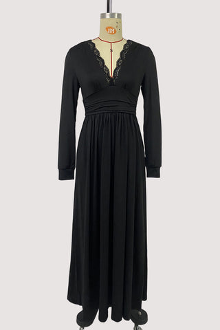 Elegant V-Neck Casual Maxi Dress