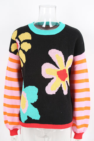 Floral Patterned Sweater