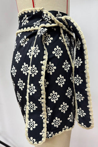 Floral Patterned Wrap Skort