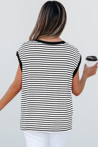 Stripe Round Neck Tank Top