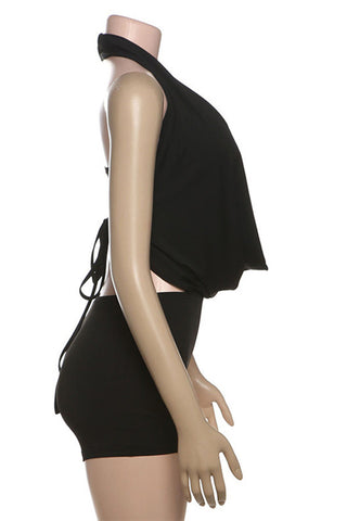 Stylish Halter Neck Short Set