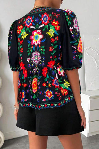 Floral Tie-Front Short Set