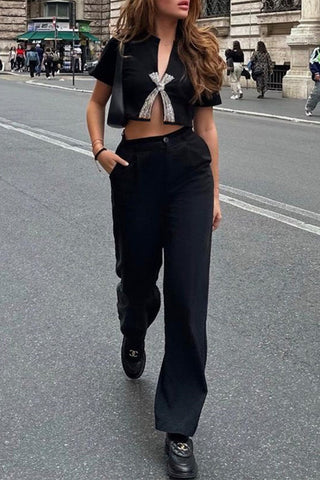 Keyhole Embellished T-Shirt