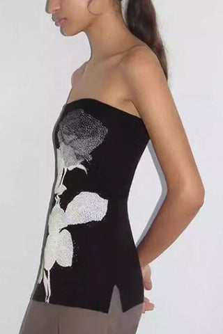 Strapless Floral Print Tank Top