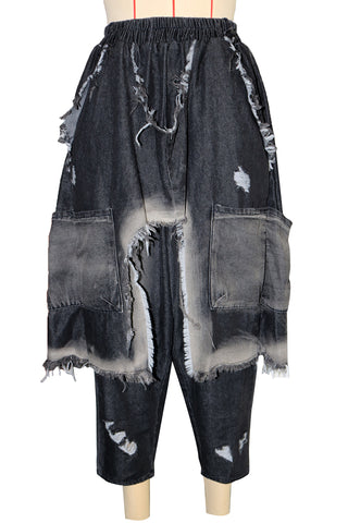 Distressed Harem Boyfriend Jeans