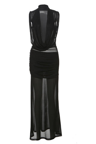 Draped Halter Neck Casual Dress