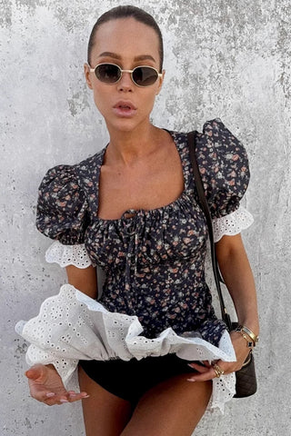 Floral Ruffle Casual Dress