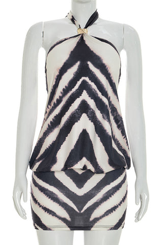 Halter Neck Casual Mini Dress