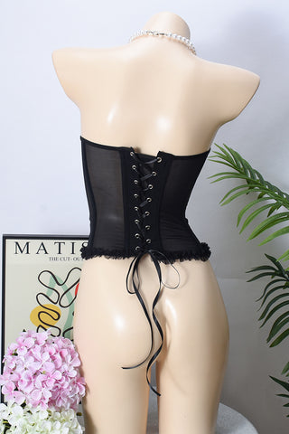 Strapless Mesh Bustier Top