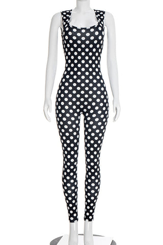 Polka Dot Sleeveless Jumpsuit