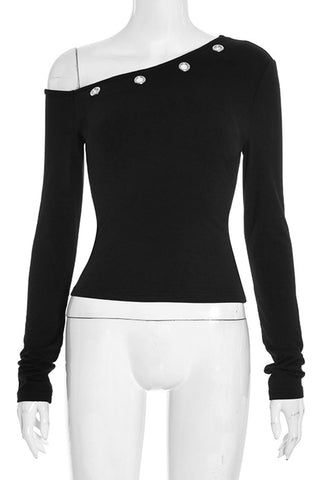 Asymmetric Button-Detail Tank Top