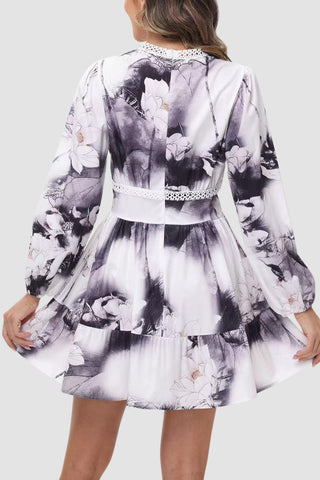 Floral Puff Sleeve Casual Dress
