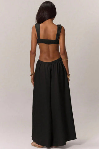 Cutout Jumpsuit with Flowing Skirt