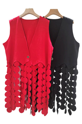 Statement Fringe Circle Vest