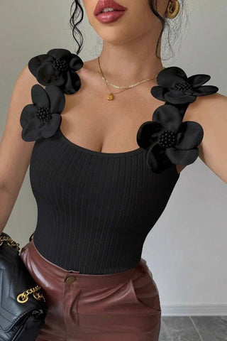 Floral Ribbed Cami Top