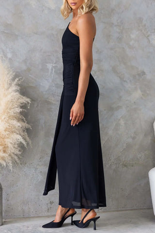 Asymmetric Cut-Out Maxi Dress