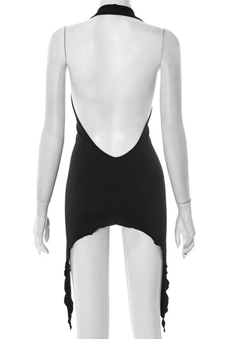 Scalloped Halter Mini Dress