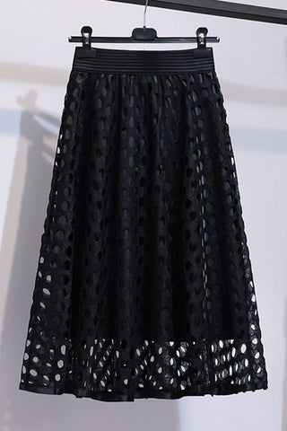 Elegant Cut-Out Midi Skirt