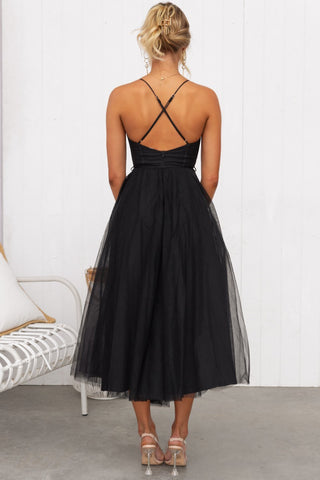 Spaghetti Strap Tulle Evening Dress