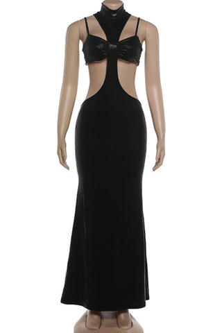Cutout Halter Evening Dress