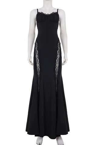 Lace-Panel Evening Gown