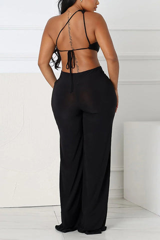 One-Shoulder Ring Detail Jumpsuit