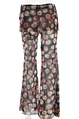 Flared Polka Dot Casual Pants