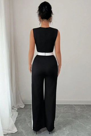 Wide-Leg Colorblock Jumpsuit