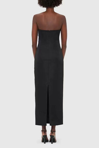 Strapless Floral Midi Dress