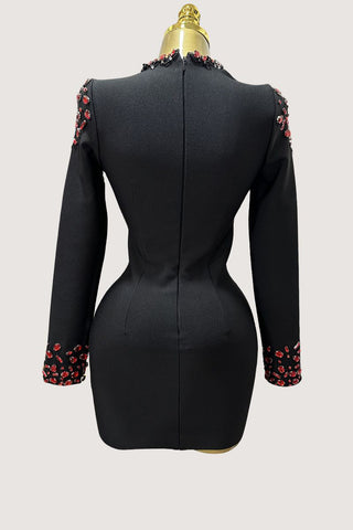 Beaded Cutout Evening Dress