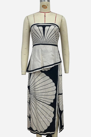 Strapless Skirt Set with Bold Print