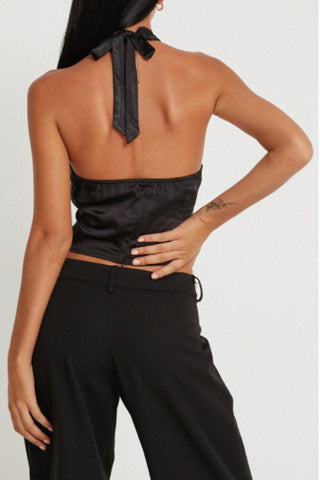 Lace-Trim Halter Camisole