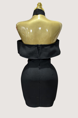 Floral Accent Evening Dress